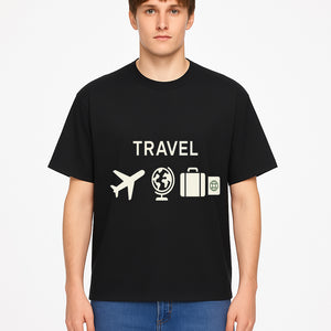 Travel Wall Art, Plane Globe Suitcase Passport Decor, Adventure Home Decoration, Modern Travel Theme Poster, Gift for Travelers - T-shirt 1758254717603.jpg