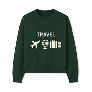 Travel Wall Art, Plane Globe Suitcase Passport Decor, Adventure Home Decoration, Modern Travel Theme Poster, Gift for Travelers - Sweatshirt 1758254718334.jpg