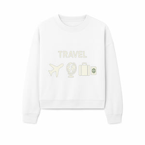 Travel Wall Art, Plane Globe Suitcase Passport Decor, Adventure Home Decoration, Modern Travel Theme Poster, Gift for Travelers - Sweatshirt 1758254719561.jpg