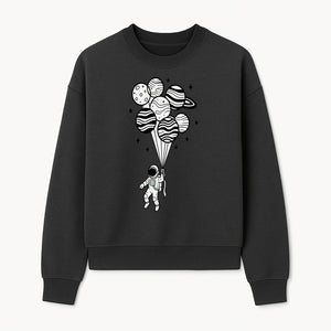 Astronaut with Planet Balloons Graphic Tee, Space Theme Shirt, Cosmic Adventure Apparel, Unisex Astronaut Design, Gift for Space Lovers - Sweatshirt 1758273098212.jpg