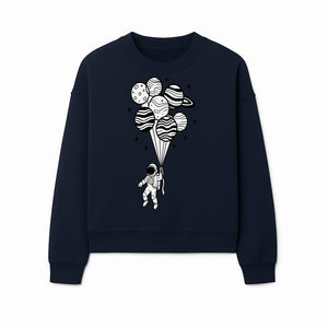 Astronaut with Planet Balloons Graphic Tee, Space Theme Shirt, Cosmic Adventure Apparel, Unisex Astronaut Design, Gift for Space Lovers - Sweatshirt 1758273099037.jpg