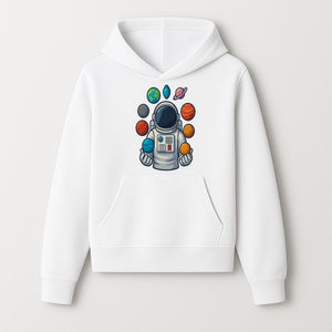Astronaut Planet Art Print | Space Theme Poster | Galaxy Universe Wall Decor | Cosmic Design For Kids Room or Office - Hoodie 1758273101402.jpg