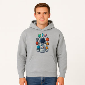 Astronaut Planet Art Print | Space Theme Poster | Galaxy Universe Wall Decor | Cosmic Design For Kids Room or Office - Hoodie 1758273102565.jpg