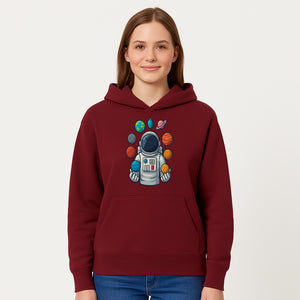 Astronaut Planet Art Print | Space Theme Poster | Galaxy Universe Wall Decor | Cosmic Design For Kids Room or Office - Hoodie 1758273102722.jpg