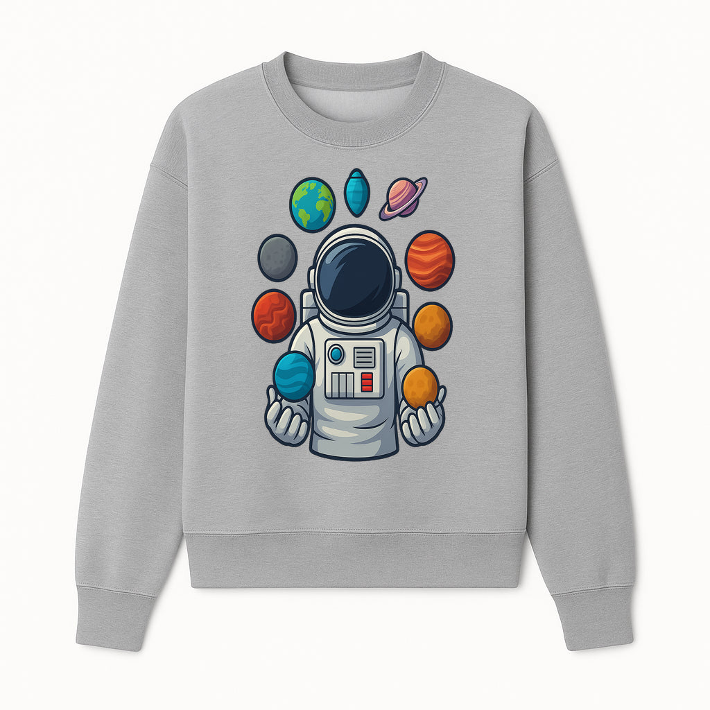 Astronaut Planet Art Print | Space Theme Poster | Galaxy Universe Wall Decor | Cosmic Design For Kids Room or Office - Sweatshirt 1758273106040.jpg