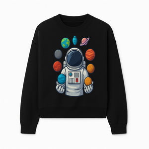 Astronaut Planet Art Print | Space Theme Poster | Galaxy Universe Wall Decor | Cosmic Design For Kids Room or Office - Sweatshirt 1758273106211.jpg