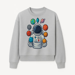 Astronaut Planet Art Print | Space Theme Poster | Galaxy Universe Wall Decor | Cosmic Design For Kids Room or Office - Sweatshirt 1758273106724.jpg