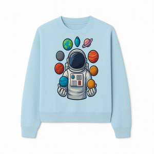 Astronaut Planet Art Print | Space Theme Poster | Galaxy Universe Wall Decor | Cosmic Design For Kids Room or Office - Sweatshirt 1758273106884.jpg
