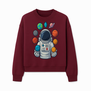 Astronaut Planet Art Print | Space Theme Poster | Galaxy Universe Wall Decor | Cosmic Design For Kids Room or Office - Sweatshirt 1758273107216.jpg