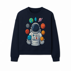 Astronaut Planet Art Print | Space Theme Poster | Galaxy Universe Wall Decor | Cosmic Design For Kids Room or Office - Sweatshirt 1758273107348.jpg