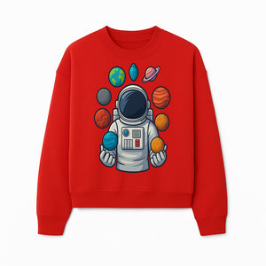 Astronaut Planet Art Print | Space Theme Poster | Galaxy Universe Wall Decor | Cosmic Design For Kids Room or Office - Sweatshirt 1758273107481.jpg