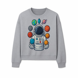 Astronaut Planet Art Print | Space Theme Poster | Galaxy Universe Wall Decor | Cosmic Design For Kids Room or Office - Sweatshirt 1758273107620.jpg
