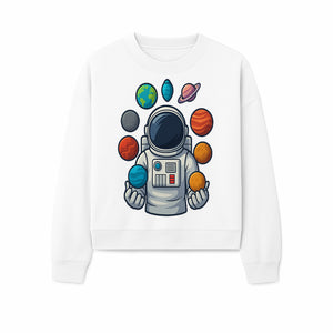 Astronaut Planet Art Print | Space Theme Poster | Galaxy Universe Wall Decor | Cosmic Design For Kids Room or Office - Sweatshirt 1758273107773.jpg