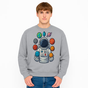 Astronaut Planet Art Print | Space Theme Poster | Galaxy Universe Wall Decor | Cosmic Design For Kids Room or Office - Sweatshirt 1758273108914.jpg