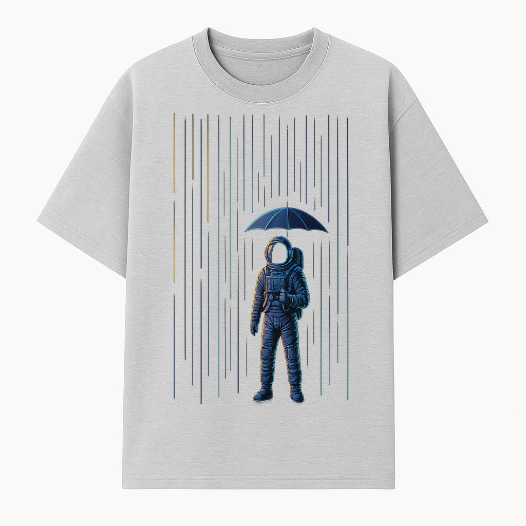 Abstract Astronaut Art Print with Umbrella, Cosmic Rain Theme, Space Decor for Home or Office, Unique Astronaut Wall Artwork - T-shirt 1758273122266.jpg