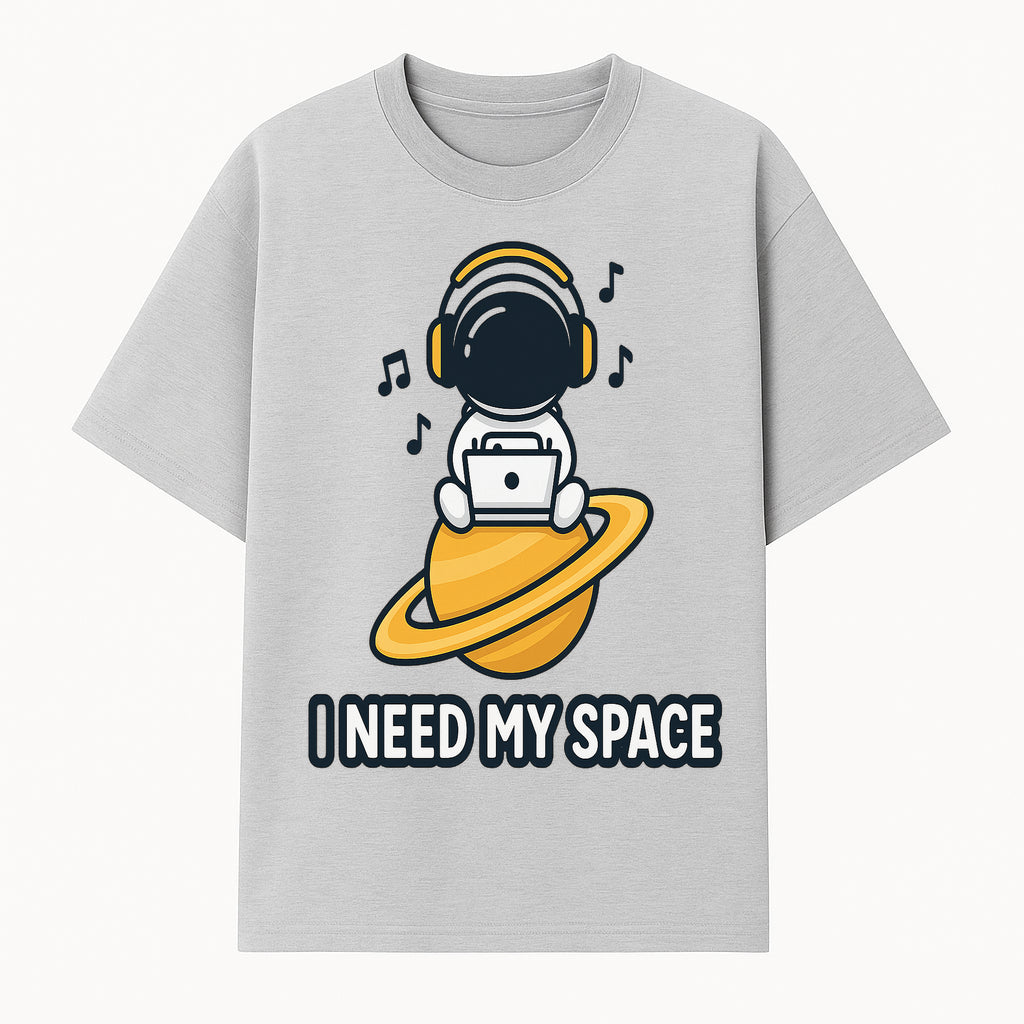 Cool Astronaut 'I Need My Space' Graphic T-Shirt with Music Theme for Space Lovers and Gamers - T-shirt 1758273124712.jpg