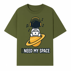 Cool Astronaut 'I Need My Space' Graphic T-Shirt with Music Theme for Space Lovers and Gamers - T-shirt 1758273125111.jpg