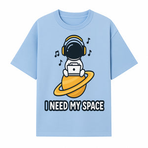 Cool Astronaut 'I Need My Space' Graphic T-Shirt with Music Theme for Space Lovers and Gamers - T-shirt 1758273125394.jpg