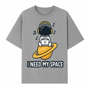 Cool Astronaut 'I Need My Space' Graphic T-Shirt with Music Theme for Space Lovers and Gamers - T-shirt 1758273126086.jpg