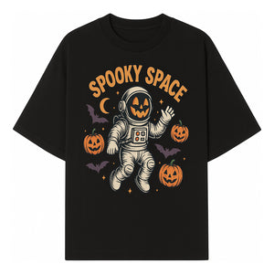 Halloween Astronaut Art Print - Spooky Space Pumpkin & Bat Design for Unique Fall Home Decor - T-shirt 1758273136521.jpg