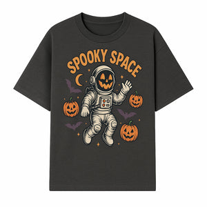 Halloween Astronaut Art Print - Spooky Space Pumpkin & Bat Design for Unique Fall Home Decor - T-shirt 1758273136662.jpg