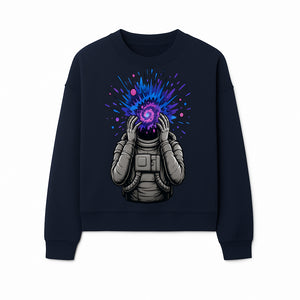 Cosmic Explosion Astronaut Art Print | Psychedelic Space Themed Wall Decor | Unique Sci-Fi Illustration - Sweatshirt 1758273137412.jpg