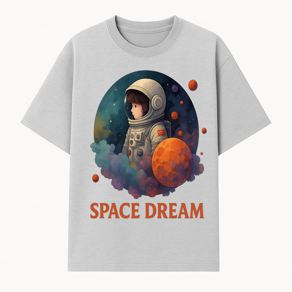 Astronaut Girl Space Dream Art Print, Whimsical Cosmic Illustration, Kids Room Decor, Children s Wall Art, Fantasy Space Theme - T-shirt 1758273137513.jpg