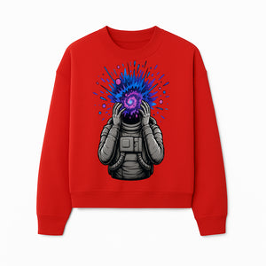Cosmic Explosion Astronaut Art Print | Psychedelic Space Themed Wall Decor | Unique Sci-Fi Illustration - Sweatshirt 1758273137570.jpg