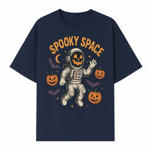 Halloween Astronaut Art Print - Spooky Space Pumpkin & Bat Design for Unique Fall Home Decor - T-shirt 1758273137596.jpg