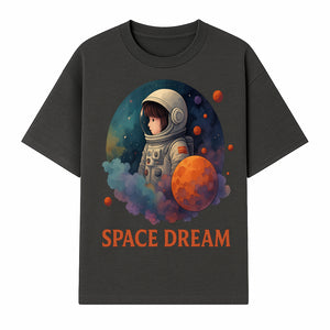 Astronaut Girl Space Dream Art Print, Whimsical Cosmic Illustration, Kids Room Decor, Children s Wall Art, Fantasy Space Theme - T-shirt 1758273137801.jpg