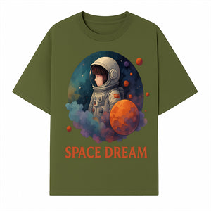 Astronaut Girl Space Dream Art Print, Whimsical Cosmic Illustration, Kids Room Decor, Children s Wall Art, Fantasy Space Theme - T-shirt 1758273137981.jpg
