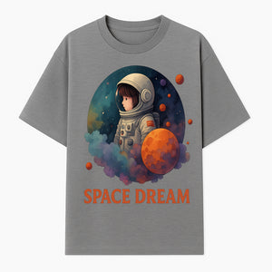 Astronaut Girl Space Dream Art Print, Whimsical Cosmic Illustration, Kids Room Decor, Children s Wall Art, Fantasy Space Theme - T-shirt 1758273138117.jpg