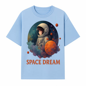 Astronaut Girl Space Dream Art Print, Whimsical Cosmic Illustration, Kids Room Decor, Children s Wall Art, Fantasy Space Theme - T-shirt 1758273138261.jpg