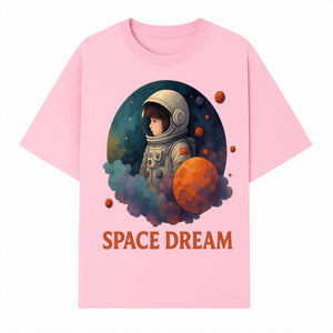 Astronaut Girl Space Dream Art Print, Whimsical Cosmic Illustration, Kids Room Decor, Children s Wall Art, Fantasy Space Theme - T-shirt 1758273138386.jpg