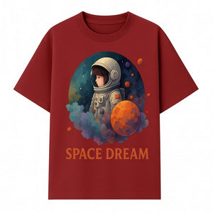 Astronaut Girl Space Dream Art Print, Whimsical Cosmic Illustration, Kids Room Decor, Children s Wall Art, Fantasy Space Theme - T-shirt 1758273138578.jpg