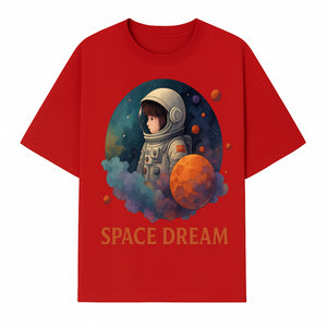 Astronaut Girl Space Dream Art Print, Whimsical Cosmic Illustration, Kids Room Decor, Children s Wall Art, Fantasy Space Theme - T-shirt 1758273138861.jpg