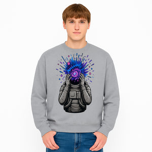 Cosmic Explosion Astronaut Art Print | Psychedelic Space Themed Wall Decor | Unique Sci-Fi Illustration - Sweatshirt 1758273138945.jpg