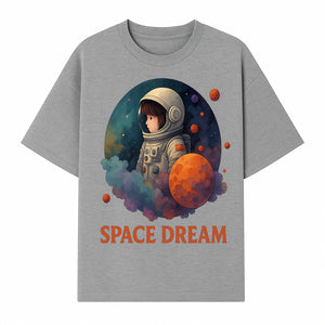 Astronaut Girl Space Dream Art Print, Whimsical Cosmic Illustration, Kids Room Decor, Children s Wall Art, Fantasy Space Theme - T-shirt 1758273139010.jpg
