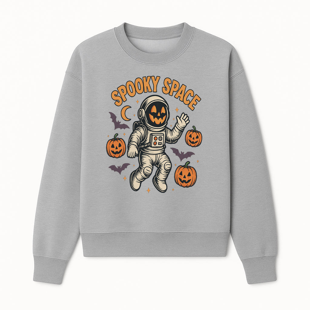 Halloween Astronaut Art Print - Spooky Space Pumpkin & Bat Design for Unique Fall Home Decor - Sweatshirt 1758273139448.jpg