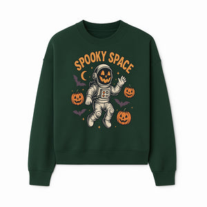Halloween Astronaut Art Print - Spooky Space Pumpkin & Bat Design for Unique Fall Home Decor - Sweatshirt 1758273139884.jpg