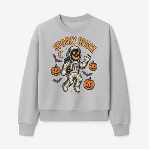 Halloween Astronaut Art Print - Spooky Space Pumpkin & Bat Design for Unique Fall Home Decor - Sweatshirt 1758273140010.jpg