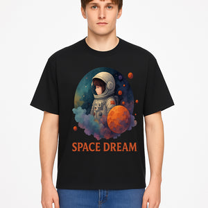 Astronaut Girl Space Dream Art Print, Whimsical Cosmic Illustration, Kids Room Decor, Children s Wall Art, Fantasy Space Theme - T-shirt 1758273140285.jpg