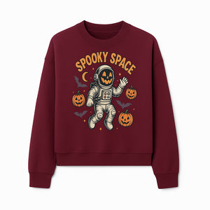 Halloween Astronaut Art Print - Spooky Space Pumpkin & Bat Design for Unique Fall Home Decor - Sweatshirt 1758273140509.jpg