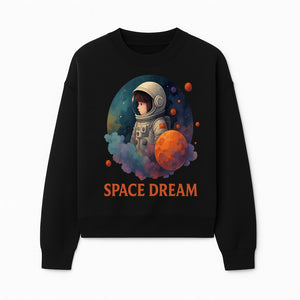 Astronaut Girl Space Dream Art Print, Whimsical Cosmic Illustration, Kids Room Decor, Children s Wall Art, Fantasy Space Theme - Sweatshirt 1758273140736.jpg