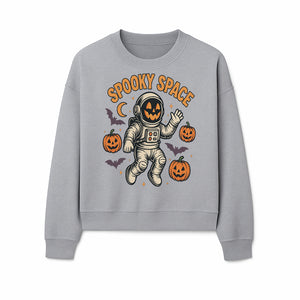 Halloween Astronaut Art Print - Spooky Space Pumpkin & Bat Design for Unique Fall Home Decor - Sweatshirt 1758273140950.jpg