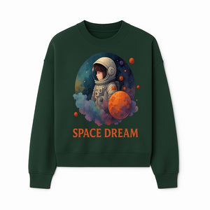 Astronaut Girl Space Dream Art Print, Whimsical Cosmic Illustration, Kids Room Decor, Children s Wall Art, Fantasy Space Theme - Sweatshirt 1758273141035.jpg