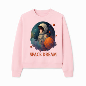 Astronaut Girl Space Dream Art Print, Whimsical Cosmic Illustration, Kids Room Decor, Children s Wall Art, Fantasy Space Theme - Sweatshirt 1758273141446.jpg