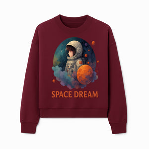 Astronaut Girl Space Dream Art Print, Whimsical Cosmic Illustration, Kids Room Decor, Children s Wall Art, Fantasy Space Theme - Sweatshirt 1758273141674.jpg