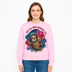 Space Sloth T-Shirt - Not All Who Wander Are Lost, Cute Astronaut Sloth Graphic Tee, Adventure Lover Gift - Sweatshirt 1758273141697.jpg