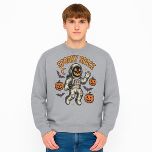 Halloween Astronaut Art Print - Spooky Space Pumpkin & Bat Design for Unique Fall Home Decor - Sweatshirt 1758273142233.jpg